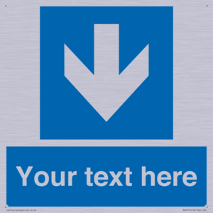 Custom Directional signage blue down arrow 